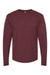Tultex 291 Mens Jersey Long Sleeve Crewneck T-Shirt Burgundy Flat Front