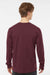 Tultex 291 Mens Jersey Long Sleeve Crewneck T-Shirt Burgundy Model Back