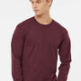 Tultex Mens Jersey Long Sleeve Crewneck T-Shirt - Burgundy