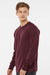 Tultex 291 Mens Jersey Long Sleeve Crewneck T-Shirt Burgundy Model Side