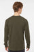 Tultex 291 Mens Jersey Long Sleeve Crewneck T-Shirt Grape Leaf Green Model Back