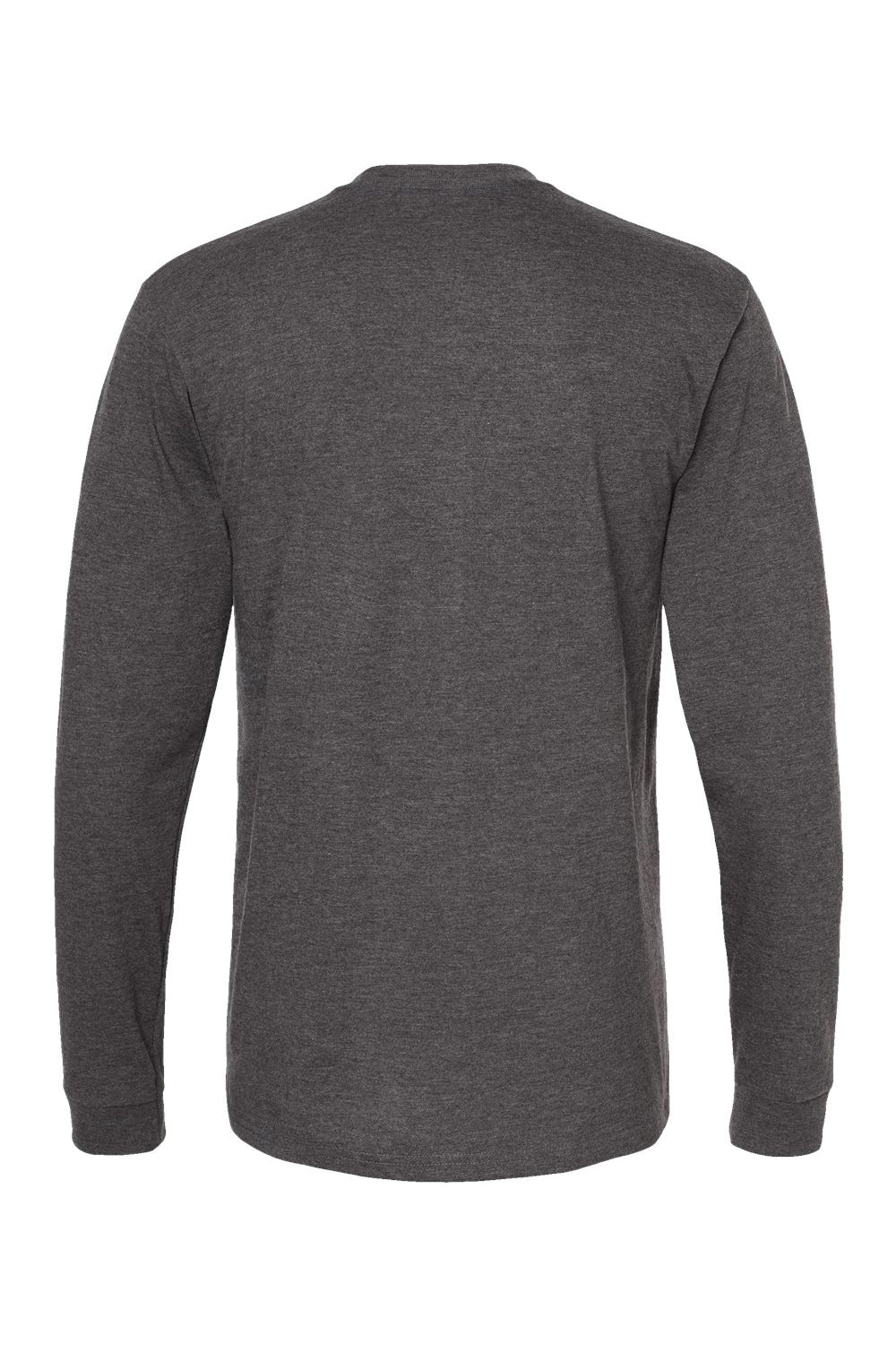 Tultex 291 Mens Jersey Long Sleeve Crewneck T-Shirt Heather Charcoal Grey Flat Back
