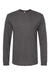 Tultex 291 Mens Jersey Long Sleeve Crewneck T-Shirt Heather Charcoal Grey Flat Front