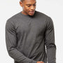 Tultex Mens Jersey Long Sleeve Crewneck T-Shirt - Heather Charcoal Grey