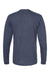 Tultex 291 Mens Jersey Long Sleeve Crewneck T-Shirt Heather Denim Blue Flat Back