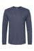 Tultex 291 Mens Jersey Long Sleeve Crewneck T-Shirt Heather Denim Blue Flat Front