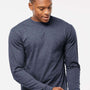Tultex Mens Jersey Long Sleeve Crewneck T-Shirt - Heather Denim Blue