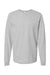 Tultex 291 Mens Jersey Long Sleeve Crewneck T-Shirt Heather Grey Flat Front