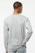Tultex 291 Mens Jersey Long Sleeve Crewneck T-Shirt Heather Grey Model Back