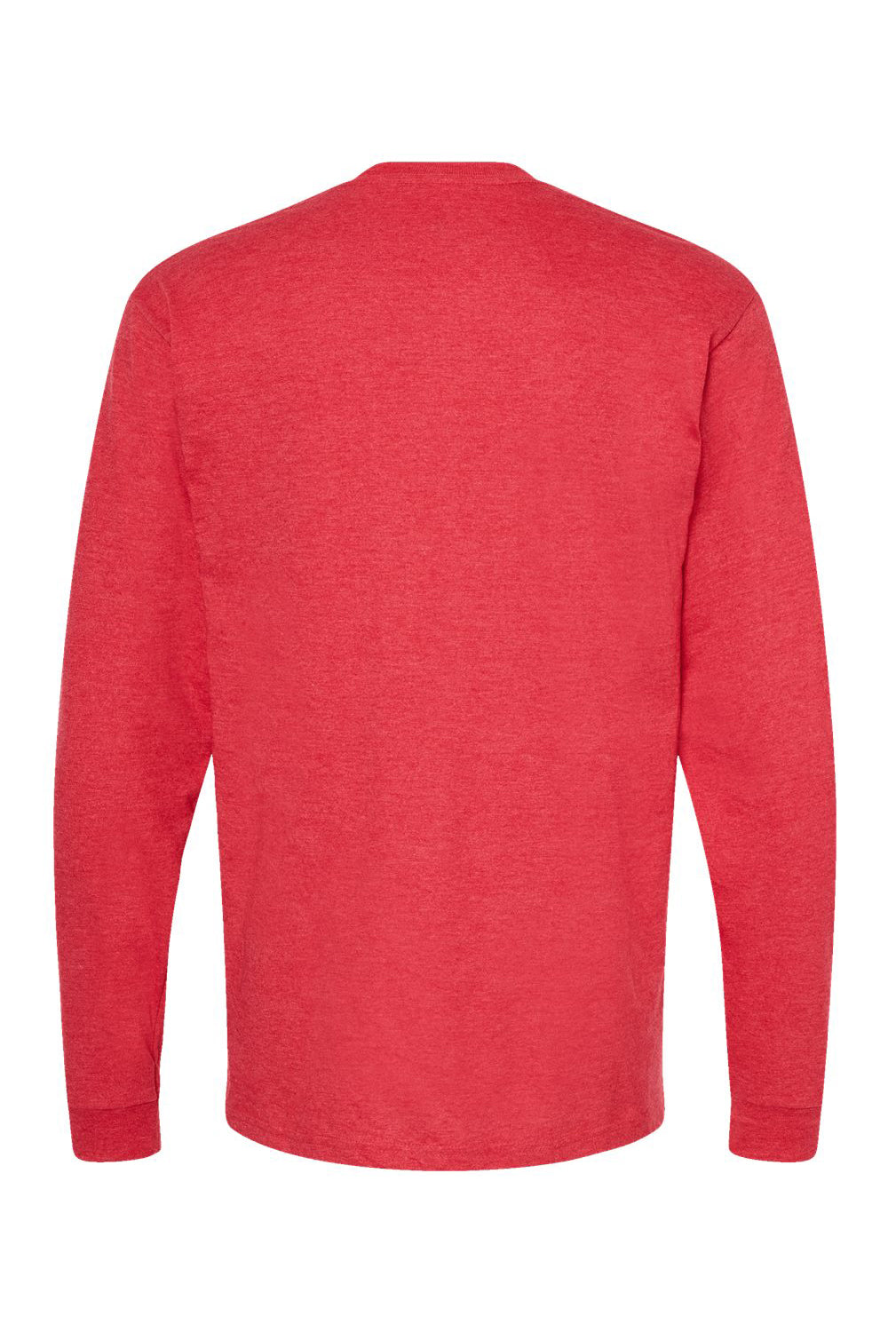 Tultex 291 Mens Jersey Long Sleeve Crewneck T-Shirt Heather Red Flat Back
