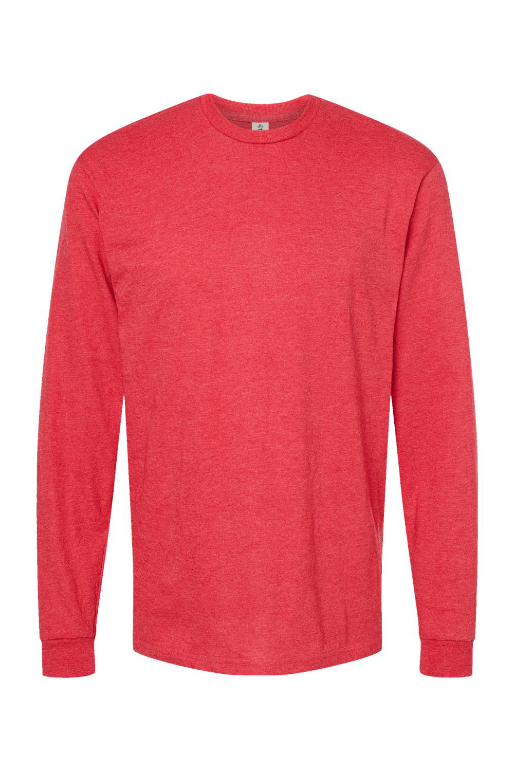 Tultex 291 Mens Jersey Long Sleeve Crewneck T-Shirt Heather Red Flat Front