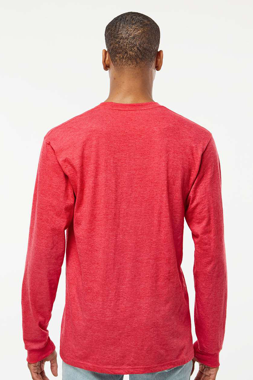 Tultex 291 Mens Jersey Long Sleeve Crewneck T-Shirt Heather Red Model Back