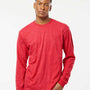 Tultex Mens Jersey Long Sleeve Crewneck T-Shirt - Heather Red - NEW