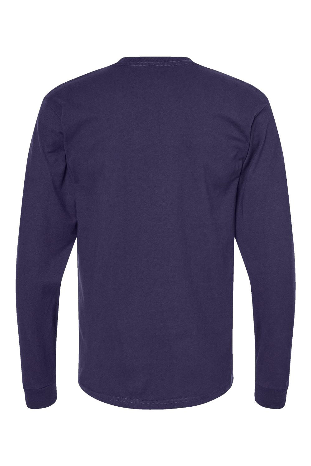 Tultex 291 Mens Jersey Long Sleeve Crewneck T-Shirt Inked India Blue Flat Back