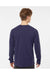 Tultex 291 Mens Jersey Long Sleeve Crewneck T-Shirt Inked India Blue Model Back