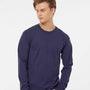 Tultex Mens Jersey Long Sleeve Crewneck T-Shirt - Inked India Blue - NEW