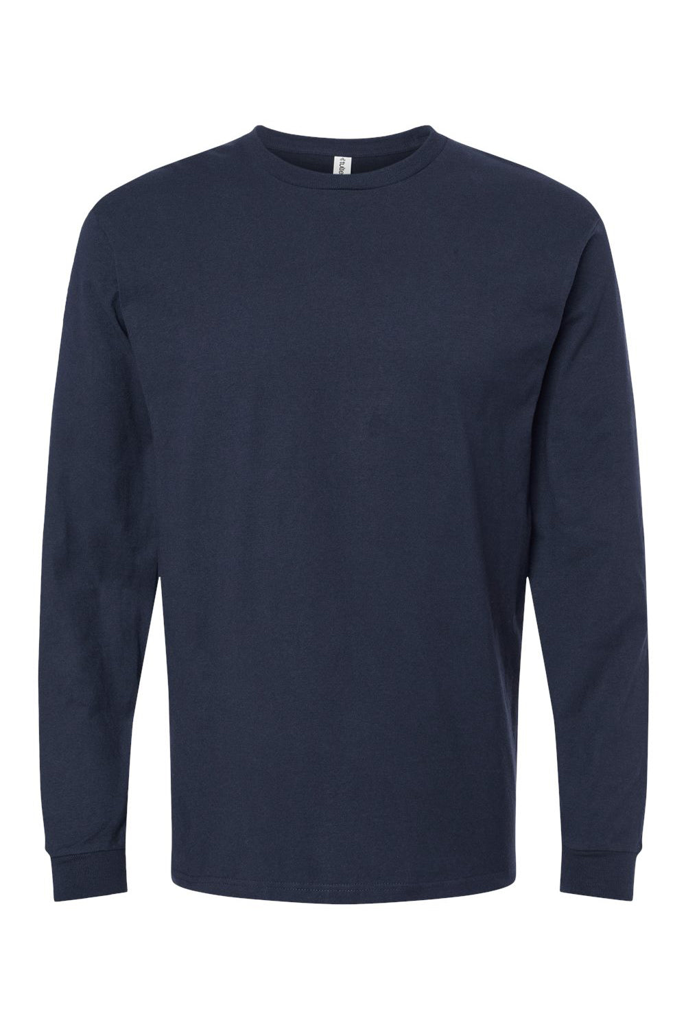 Tultex 291 Mens Jersey Long Sleeve Crewneck T-Shirt Navy Blue Flat Front