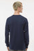 Tultex 291 Mens Jersey Long Sleeve Crewneck T-Shirt Navy Blue Model Back