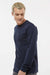 Tultex 291 Mens Jersey Long Sleeve Crewneck T-Shirt Navy Blue Model Side