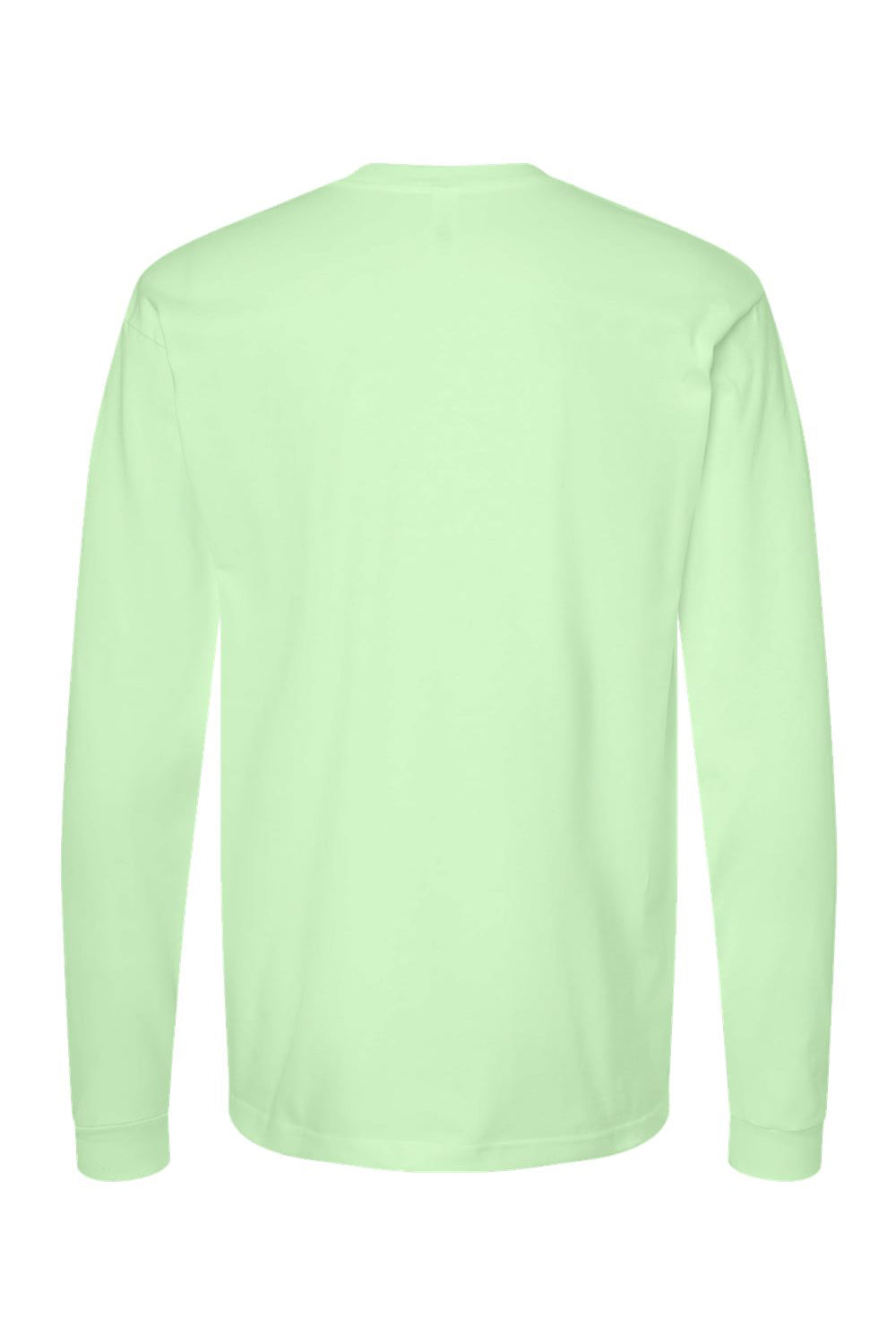 Tultex 291 Mens Jersey Long Sleeve Crewneck T-Shirt Neo Mint Green Flat Back