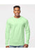 Tultex 291 Mens Jersey Long Sleeve Crewneck T-Shirt Neo Mint Green Model Front