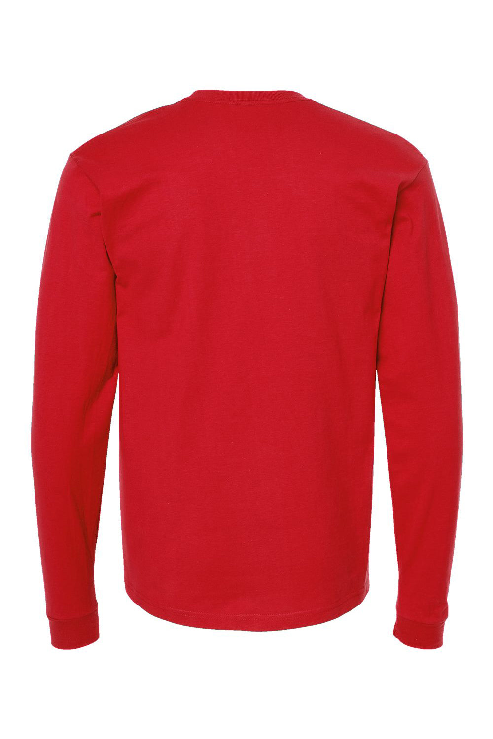 Tultex 291 Mens Jersey Long Sleeve Crewneck T-Shirt Red Flat Back
