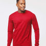 Tultex Mens Jersey Long Sleeve Crewneck T-Shirt - Red - NEW
