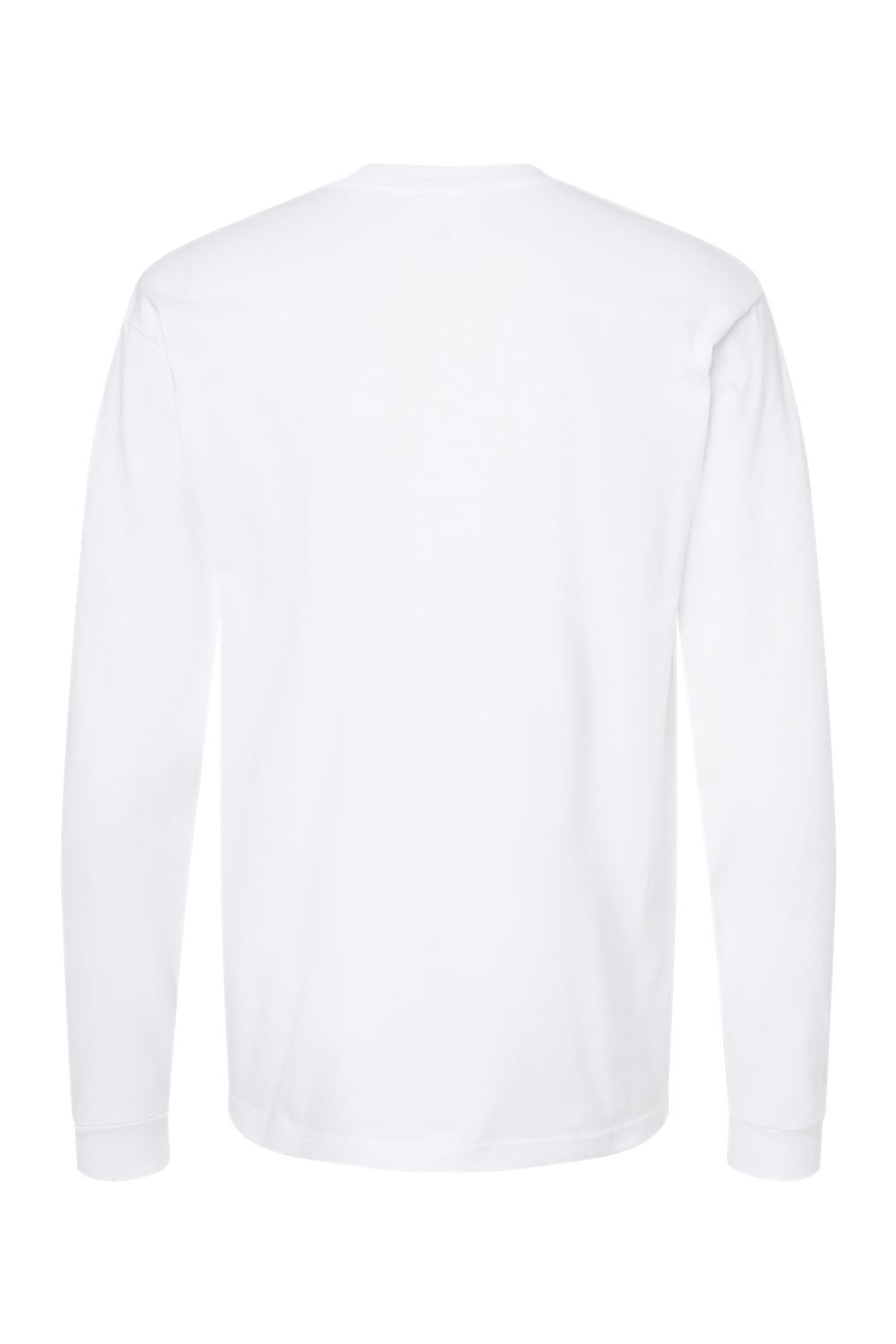 Tultex 291 Mens Jersey Long Sleeve Crewneck T-Shirt White Flat Back