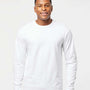 Tultex Mens Jersey Long Sleeve Crewneck T-Shirt - White - NEW