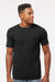 Tultex 293 Mens Jersey Short Sleeve Crewneck T-Shirt w/ Pocket Black Model Front