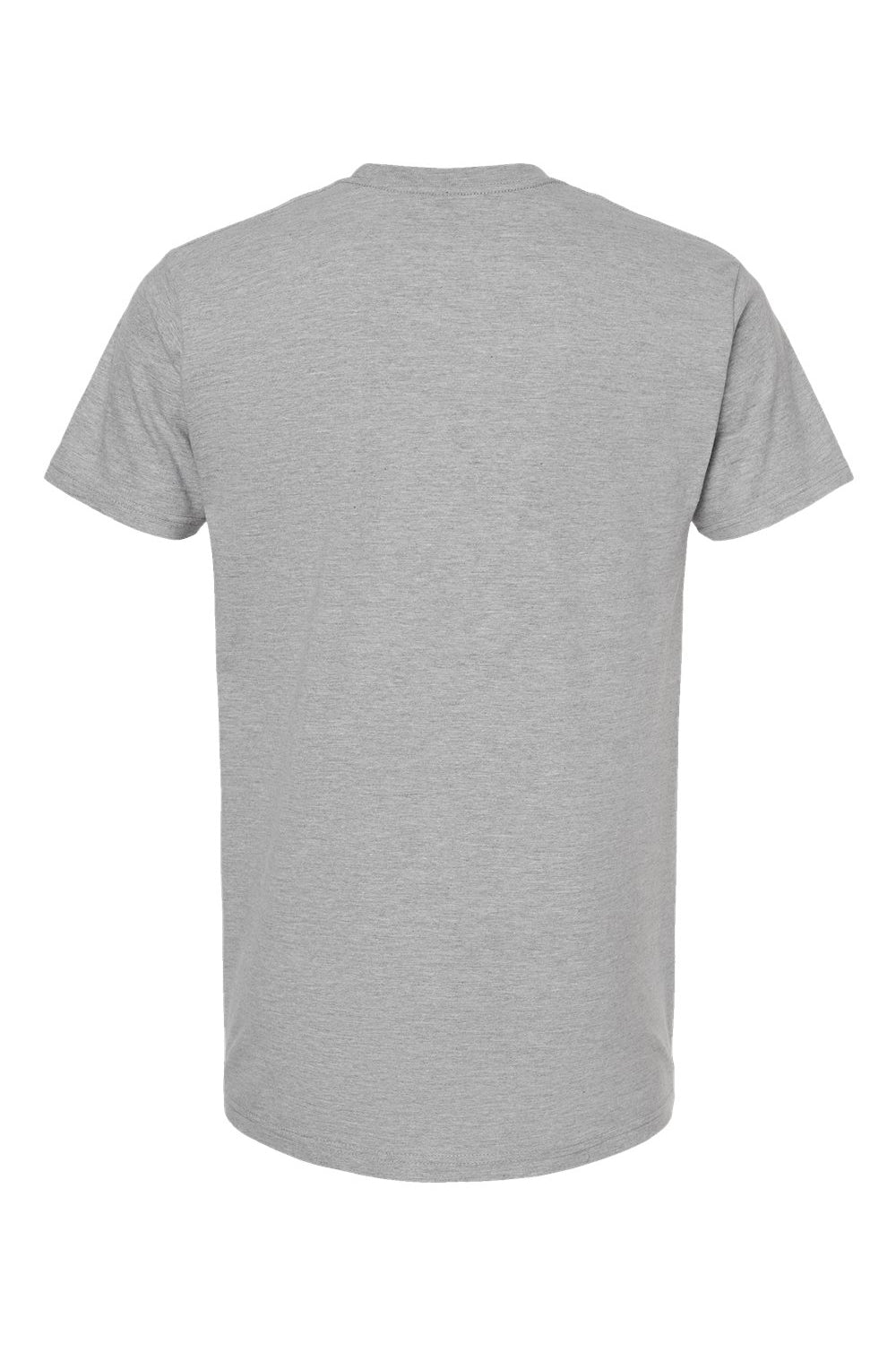 Tultex 293 Mens Jersey Short Sleeve Crewneck T-Shirt w/ Pocket Heather Grey Flat Back