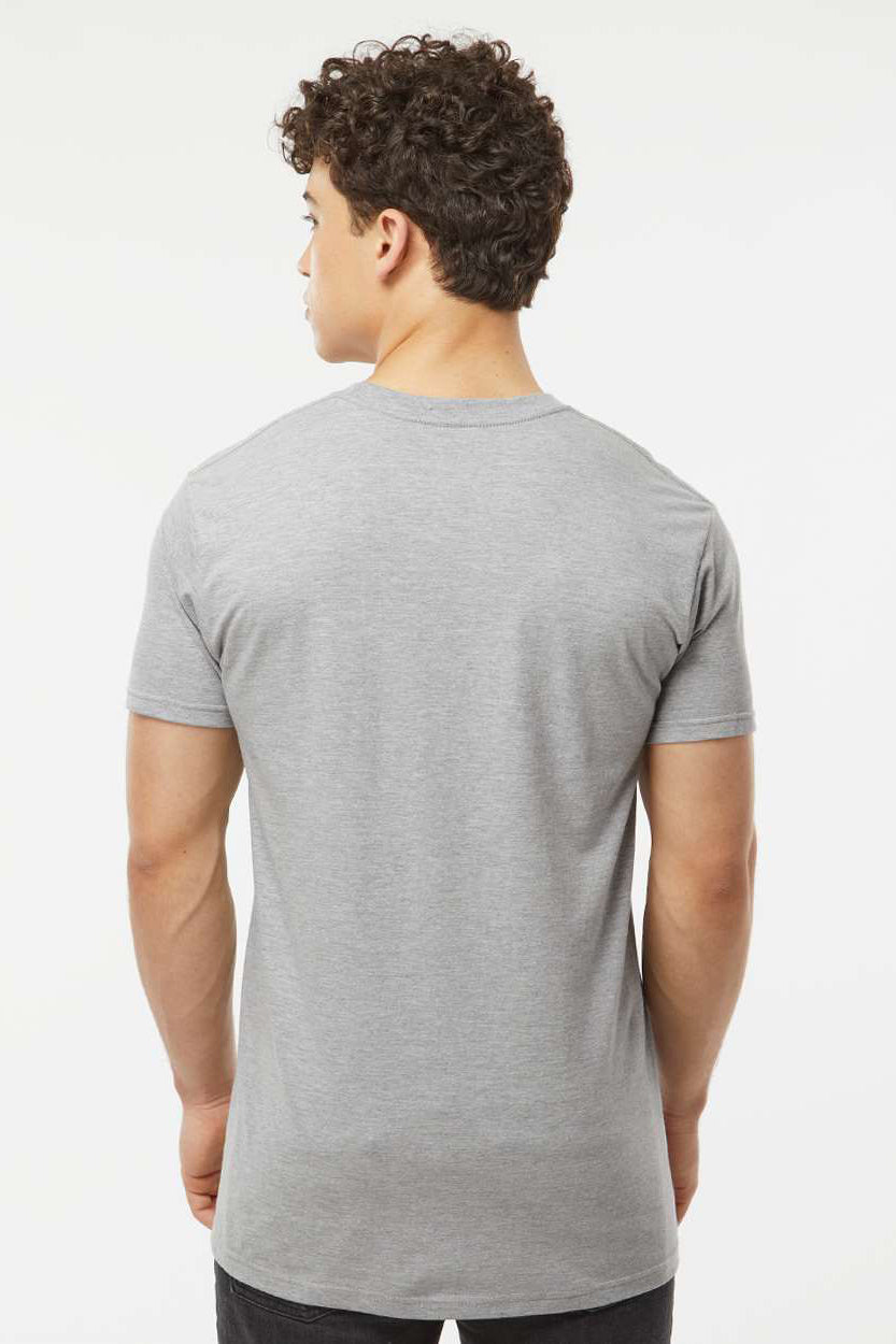 Tultex 293 Mens Jersey Short Sleeve Crewneck T-Shirt w/ Pocket Heather Grey Model Back