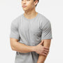 Tultex Mens Jersey Short Sleeve Crewneck T-Shirt w/ Pocket - Heather Grey