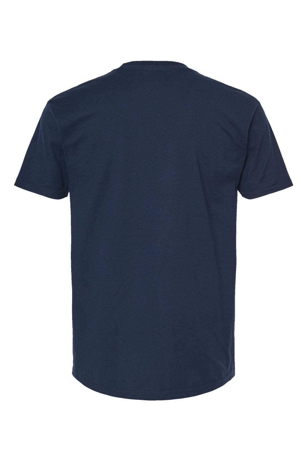 Tultex 293 Mens Jersey Short Sleeve Crewneck T-Shirt w/ Pocket Navy Blue Flat Back