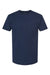 Tultex 293 Mens Jersey Short Sleeve Crewneck T-Shirt w/ Pocket Navy Blue Flat Front