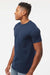Tultex 293 Mens Jersey Short Sleeve Crewneck T-Shirt w/ Pocket Navy Blue Model Side