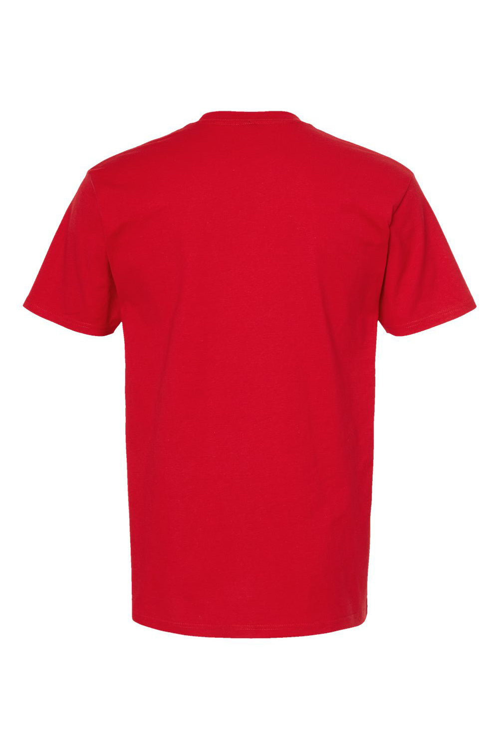 Tultex 293 Mens Jersey Short Sleeve Crewneck T-Shirt w/ Pocket Red Flat Back