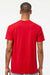 Tultex 293 Mens Jersey Short Sleeve Crewneck T-Shirt w/ Pocket Red Model Back