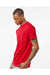 Tultex 293 Mens Jersey Short Sleeve Crewneck T-Shirt w/ Pocket Red Model Side
