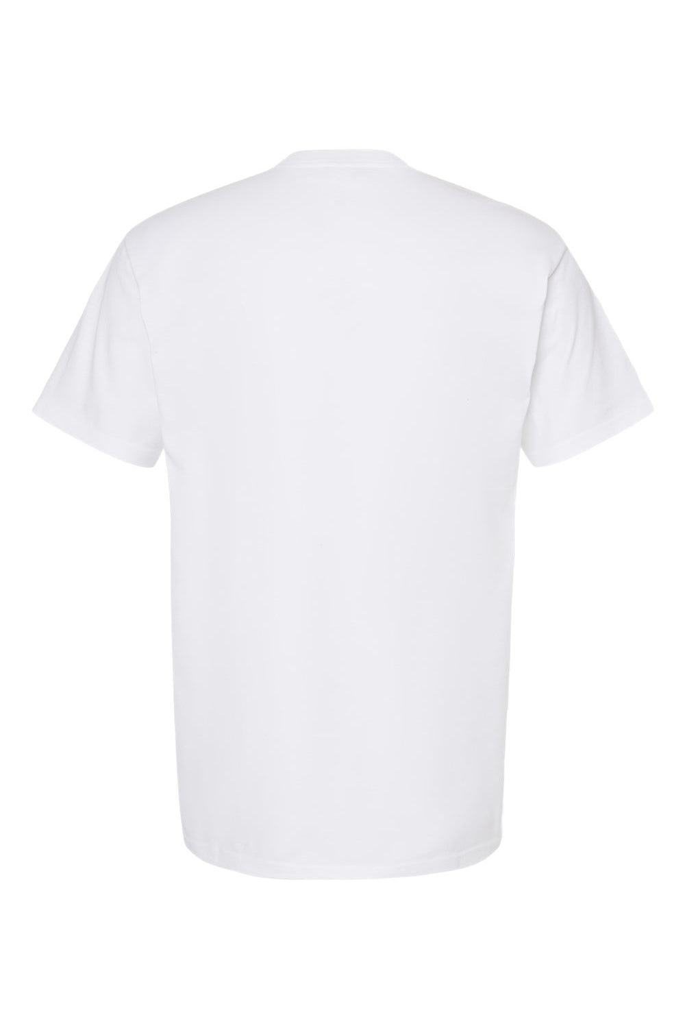 Tultex 293 Mens Jersey Short Sleeve Crewneck T-Shirt w/ Pocket White Flat Back
