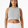 Bella + Canvas Womens Micro Ribbed Muscle Crop Tank Top - Heather Grey
