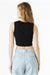 Bella + Canvas 1013BE Womens Micro Ribbed Muscle Crop Tank Top Black Model Back