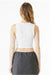 Bella + Canvas 1013BE Womens Micro Ribbed Muscle Crop Tank Top White Model Back