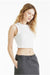 Bella + Canvas 1013BE Womens Micro Ribbed Muscle Crop Tank Top White Model Side
