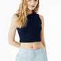 Bella + Canvas Womens Micro Ribbed Muscle Crop Tank Top - Navy Blue