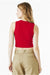 Bella + Canvas 1013BE Womens Micro Ribbed Muscle Crop Tank Top Red Model Back