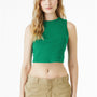Bella + Canvas Womens Micro Ribbed Muscle Crop Tank Top - Kelly Green