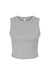 Bella + Canvas 1013BE Womens Micro Ribbed Muscle Crop Tank Top Heather Grey Flat Front
