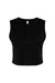 Bella + Canvas 1013BE Womens Micro Ribbed Muscle Crop Tank Top Black Flat Front