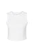 Bella + Canvas 1013BE Womens Micro Ribbed Muscle Crop Tank Top White Flat Front